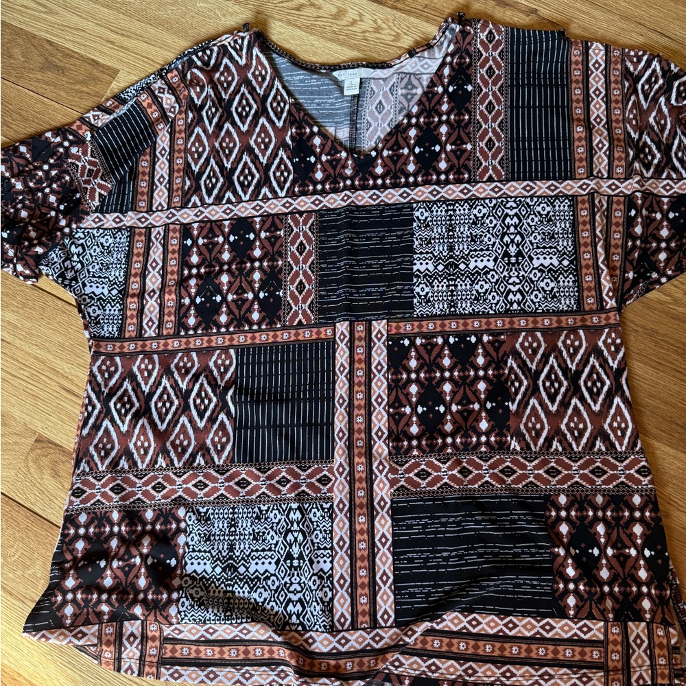 Cato Multicolor Geometric Print Blouse